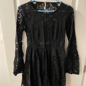 Free people black lace dress